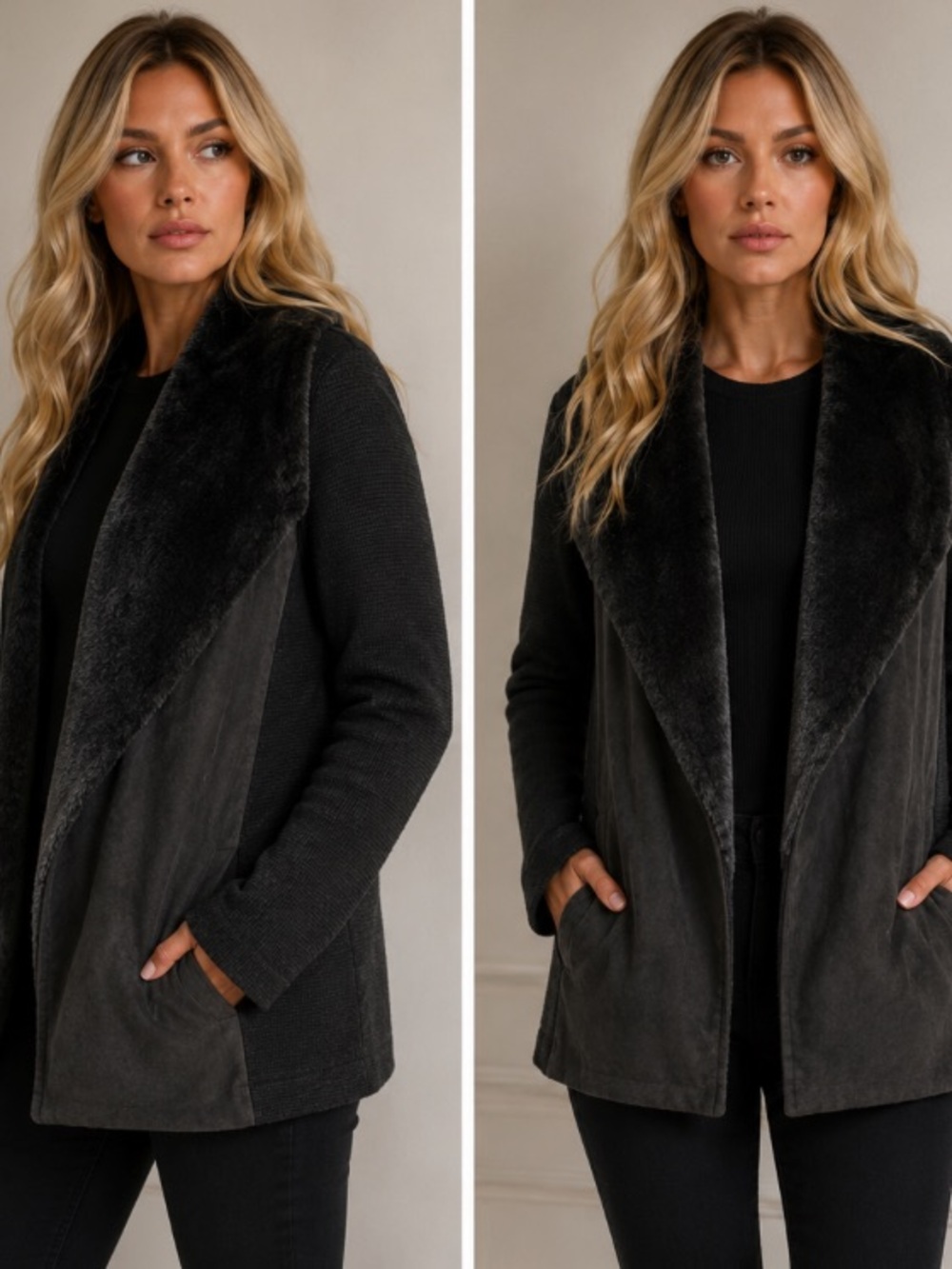Jacket SHOULDER long sleeve black size L in four textures. Never used.